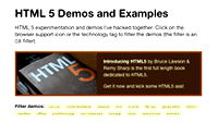 HTML Demos and Examples web site