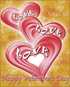 Image for the St. Valentine's Day Hearts Ecard: "The Gold Design" Picture for St. Valentine's Day Hearts Ecard: "The Gold Design"