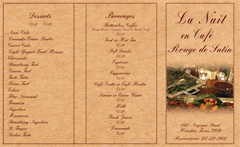 Image for the Restaurant Menu: La Nuit en Café Rouge de Satin Picture for Restaurant Menu: La Nuit en Café Rouge de Satin
